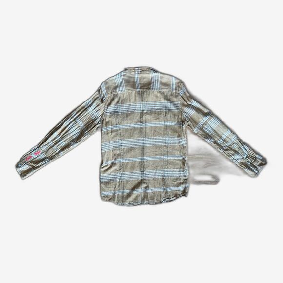 Deus Ex Machina Brown 100% Cotton Plaid Flannel Button Up Shirt Top Mens Size M - Picture 8 of 12